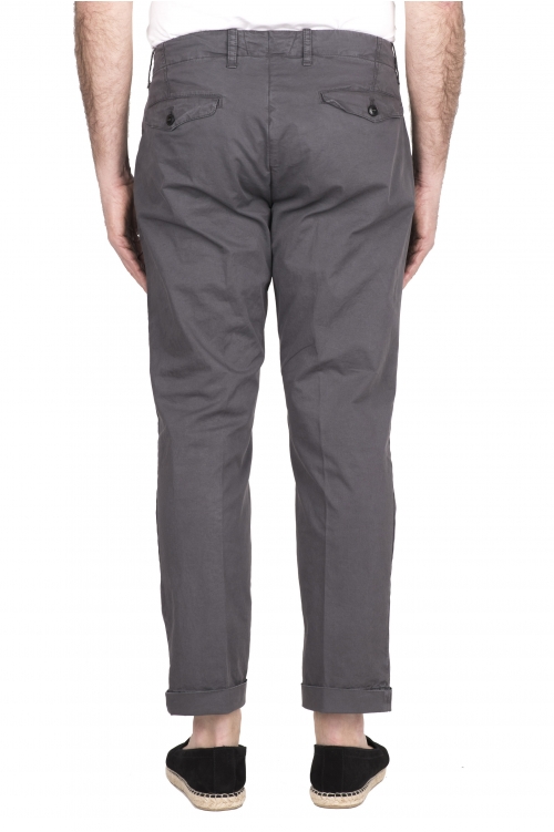SBU 03258_2021SS Pantalon classique en coton gris avec pinces et poignets 01