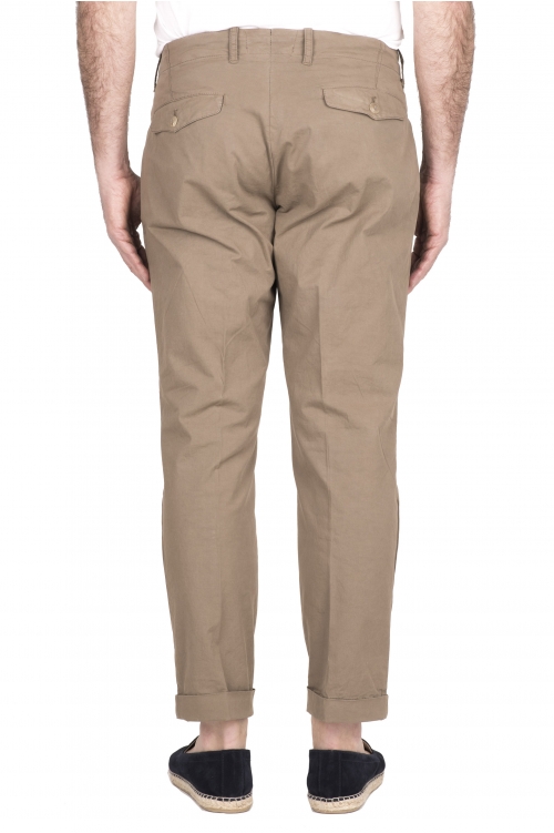 SBU 03260_2021SS Classic beige cotton pants with pinces and cuffs 01