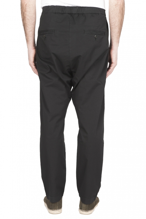 SBU 03261_2021SS Ultra-light jolly pants in black stretch cotton 01