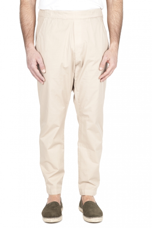 SBU 03262_2021SS Ultra-light jolly pants in beige stretch cotton 01