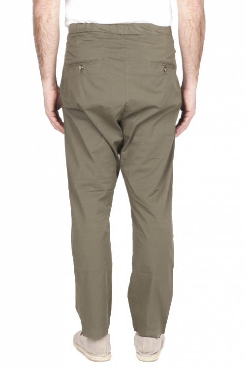 SBU 03263_2021SS Ultra-light jolly pants in green stretch cotton 01
