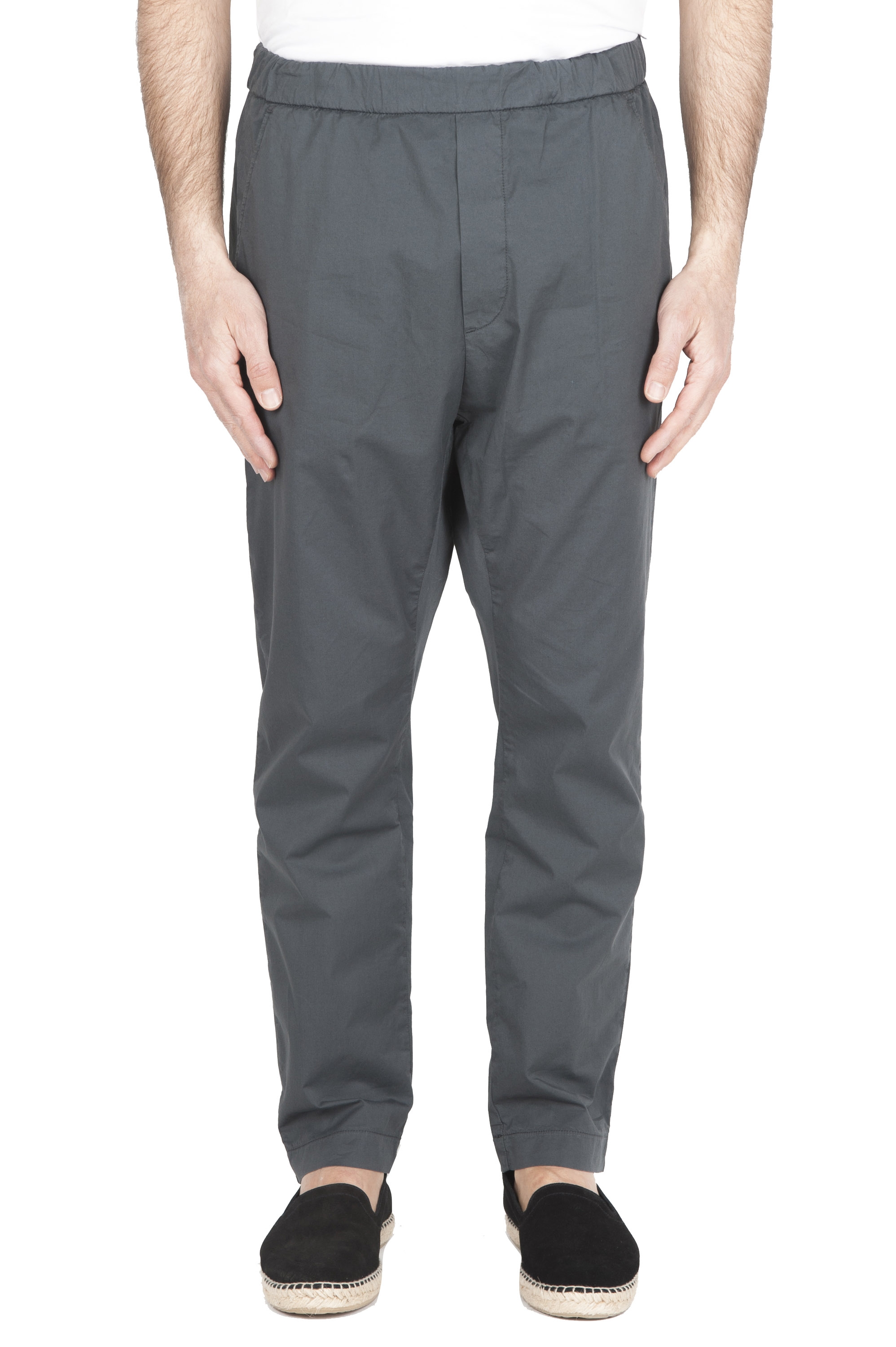 SBU 03266_2021SS Pantaloni jolly ultra leggeri in cotone elasticizzato grigi 01