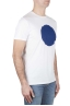 SBU 02844_2021SS 青と白のグラフィックを印刷した古典的な半袖綿ラウンドネックtシャツ 02