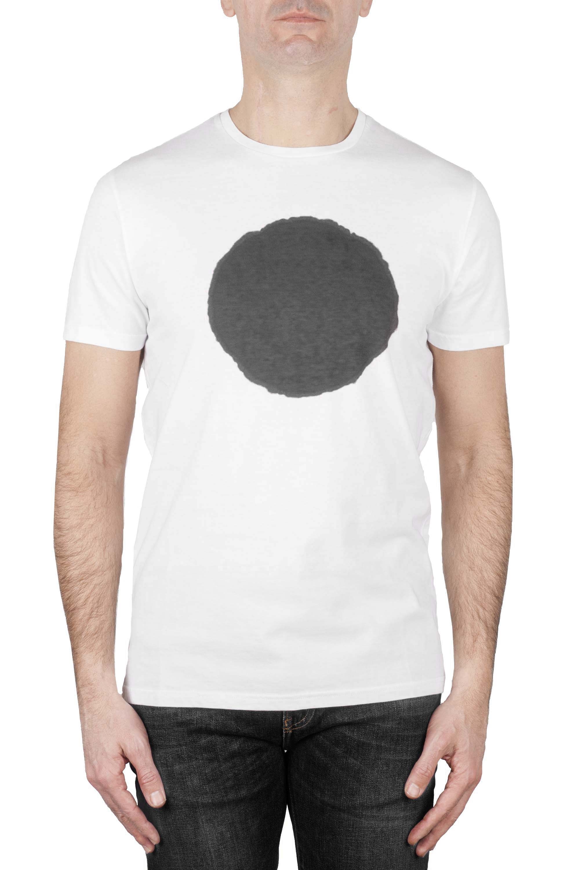 SBU 02845_2021SS T-shirt girocollo classica a maniche corte in cotone grafica stampata grigia e bianca 01