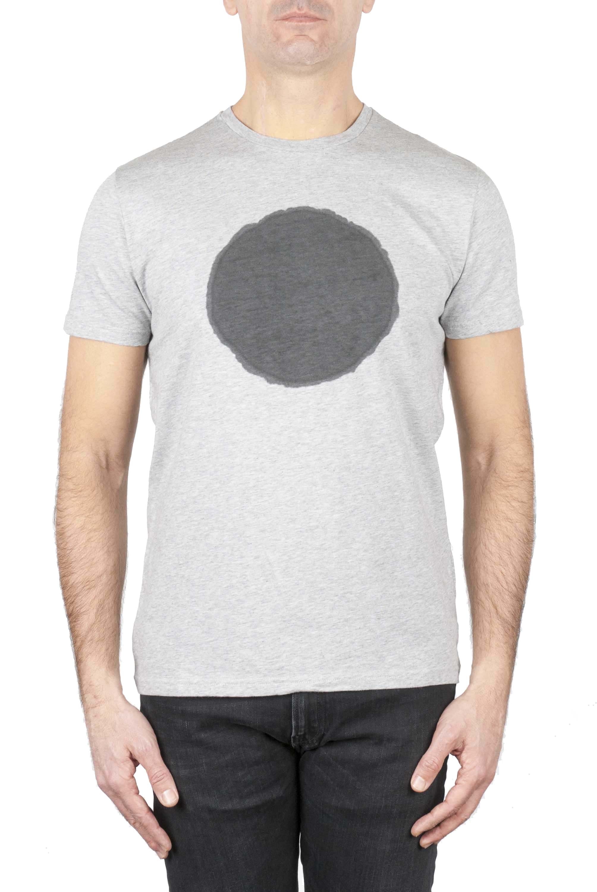 SBU 02846_2021SS Clásica camiseta de cuello redondo manga corta de algodón negra y gris gráfica impresa 01