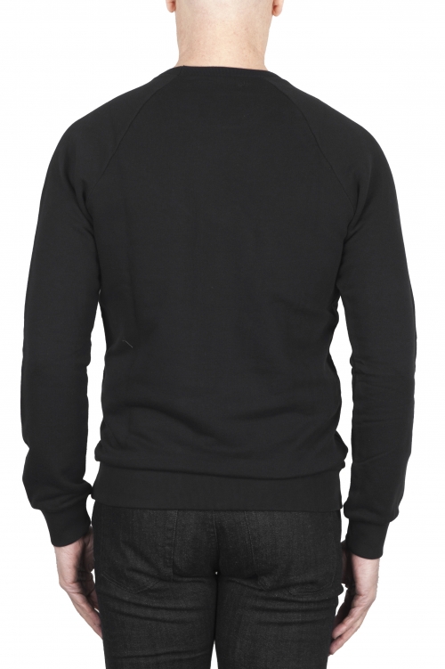 SBU 01797_2021SS Hand printed crewneck black sweatshirt 01