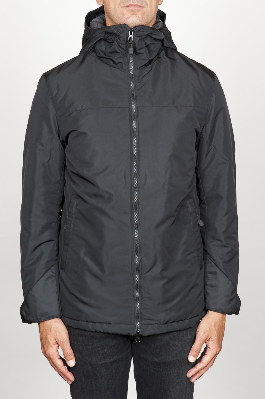SBU 00900 Technical waterproof padded short parka jacket black 01