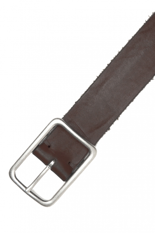 SBU 03019_2021SS Brown bullhide leather belt 1.4 inches 01