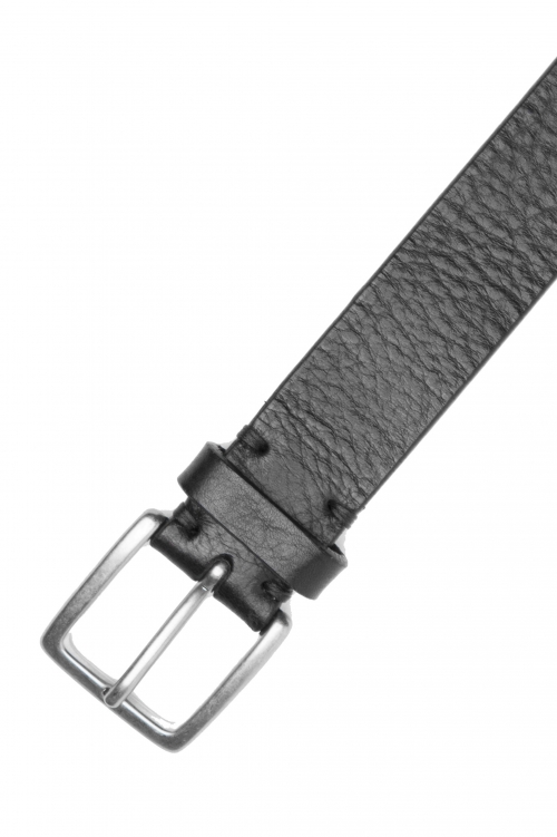 SBU 03028_2021SS Black bullhide tumbled leather belt 1.2 inches 01
