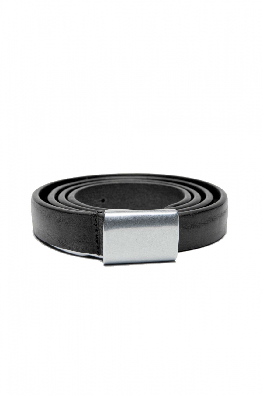 SBU 03030_2021SS Ceinture militaire en cuir noir 2 cm 01