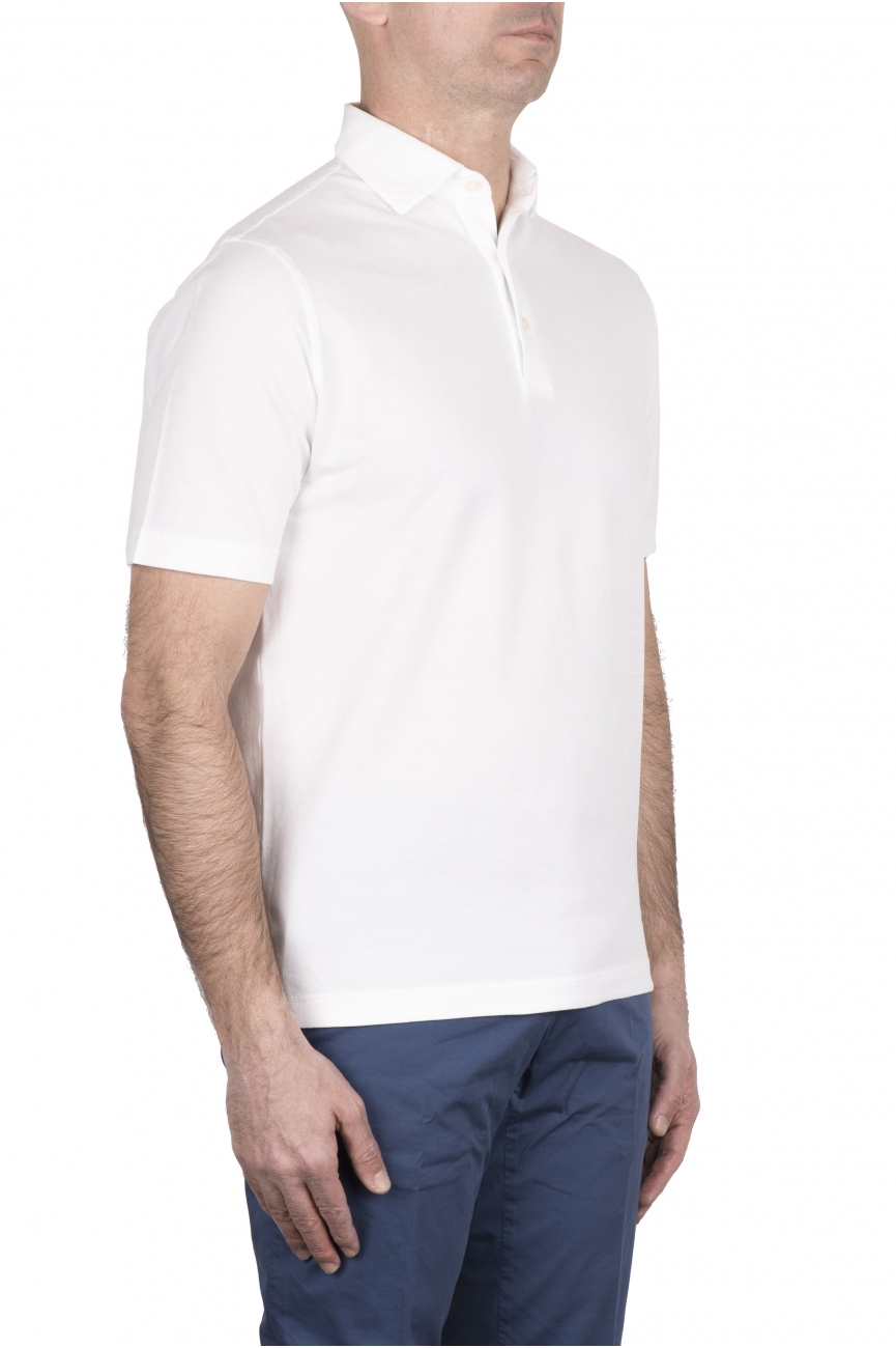 SBU 03274_2021SS Short sleeve white pique polo shirt 02