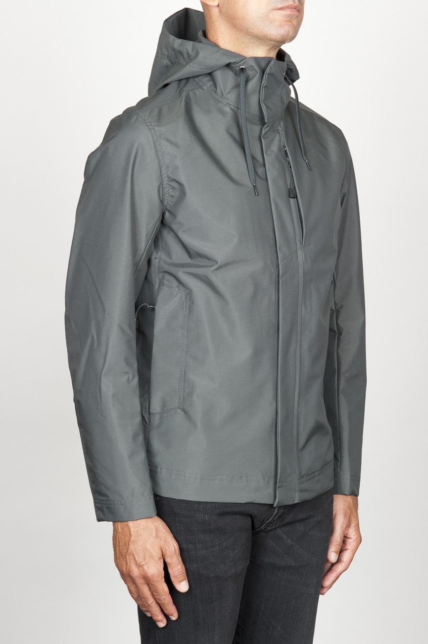 SBU 00905 Technical waterproof hooded windbreaker jacket grey 02