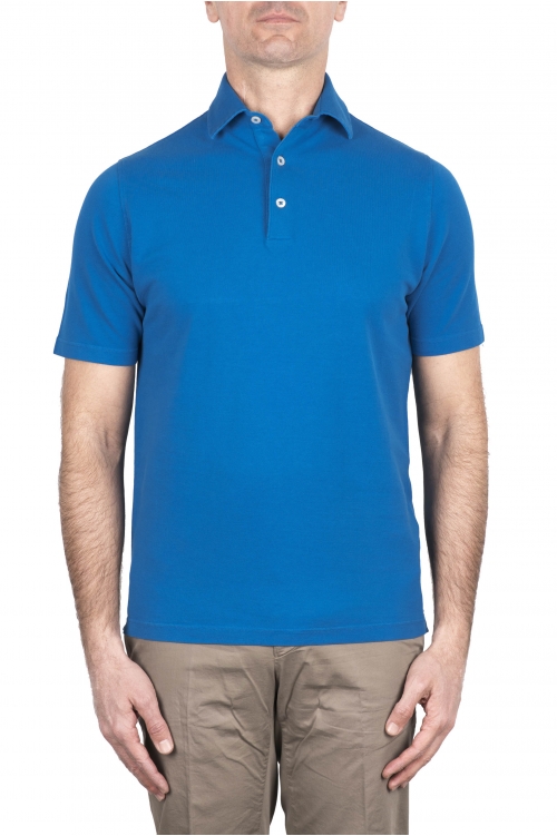 SBU 03276_2021SS Short sleeve light blue pique polo shirt  01