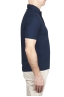 SBU 03286_2021SS Short sleeve blue cotton crepe polo shirt  03
