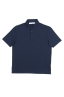 SBU 03286_2021SS Short sleeve blue cotton crepe polo shirt  06