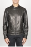 SBU 00907 Classic motorcycle jacket in black calf-skin leather 01