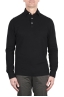 SBU 03294_2021SS Long sleeve black pique polo shirt 01