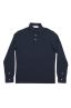 SBU 03297_2021SS Long sleeve indigo blue pique polo shirt 06