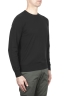 SBU 03298_2021SS Black crew neck sweater in pure cotton 02