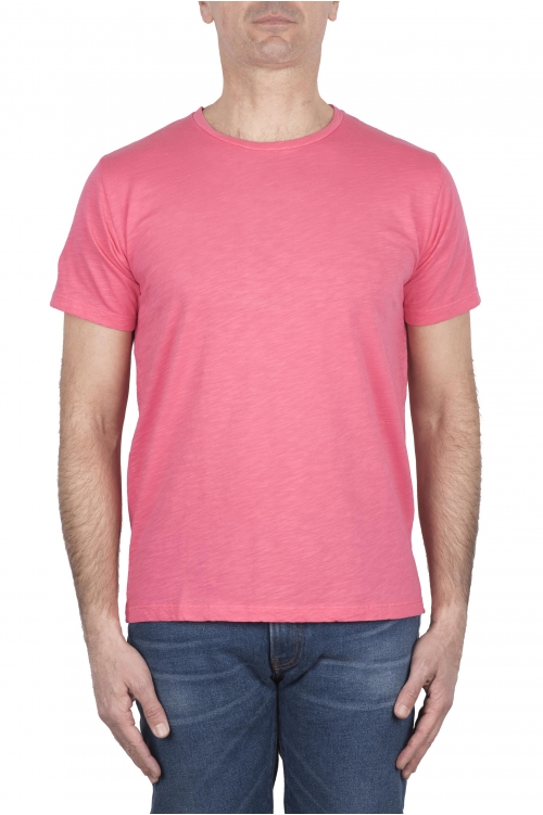 SBU 03305_2021SS T-shirt girocollo aperto in cotone fiammato rosa 01