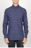 SBU 00921 Clásica camisa azul de rallas de algodón con cuello de punta  01
