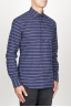 SBU 00921 Clásica camisa azul de rallas de algodón con cuello de punta  02