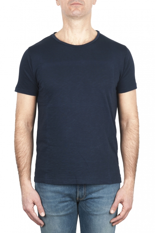 SBU 03315_2021SS Camiseta de algodón con cuello redondo en color azul marino 01