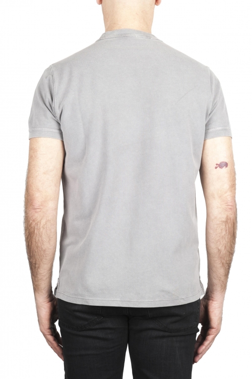 SBU 03317_2021SS Camiseta clásica de piqué de algodón gris 01