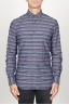 SBU 00922 Clásica camisa gris de rallas de algodón con cuello de punta  01