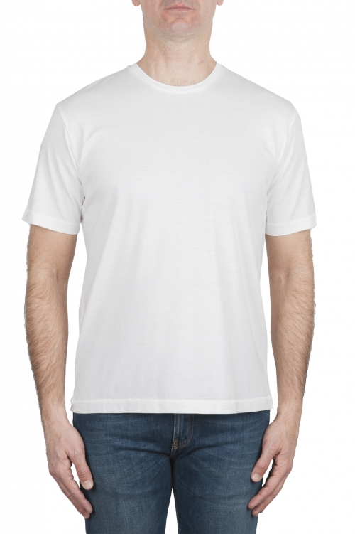 SBU 03323_2021SS Camiseta de algodón puro con cuello redondo blanca 01