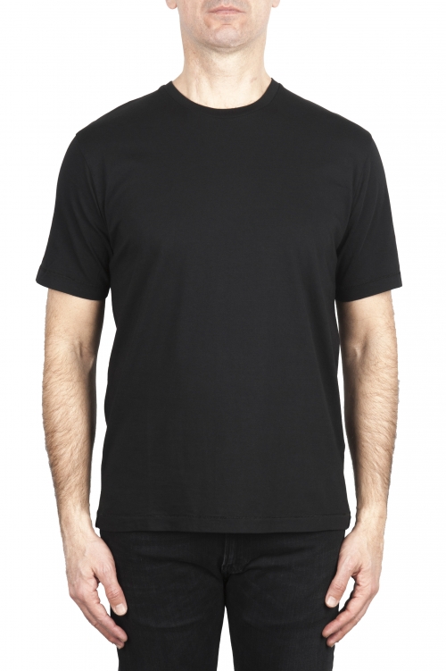 SBU 03326_2021SS Camiseta de algodón puro con cuello redondo negro 01