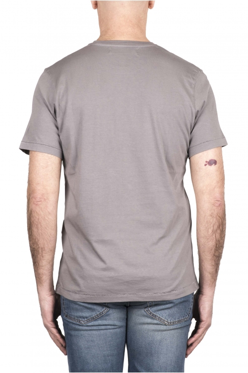 SBU 03327_2021SS Camiseta de algodón puro con cuello redondo gris 01