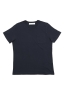 SBU 03332_2021SS Camiseta de algodón azul de cuello redondo y bolsillo de parche 06