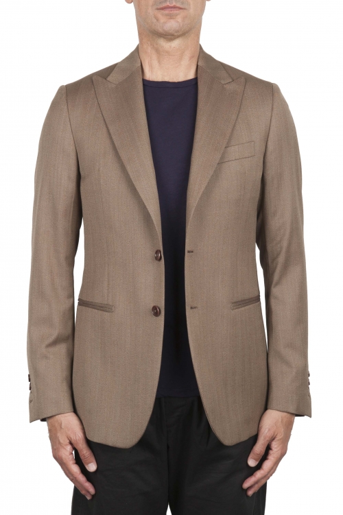 SBU 03335_2021SS Brown wool tailored jacket 01