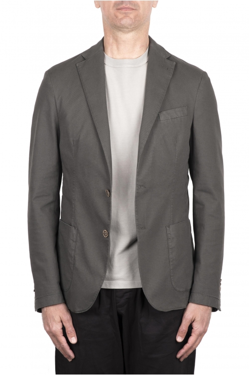 SBU 03341_2021SS Grey stretch cotton tailored jacket 01