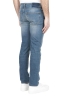 SBU 03207_2021SS Pure indigo dyed stone bleached stretch cotton blue jeans 04