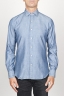 SBU 00925 古典的なポイントカラー自然光インジゴブルーの綿のシャツ 01
