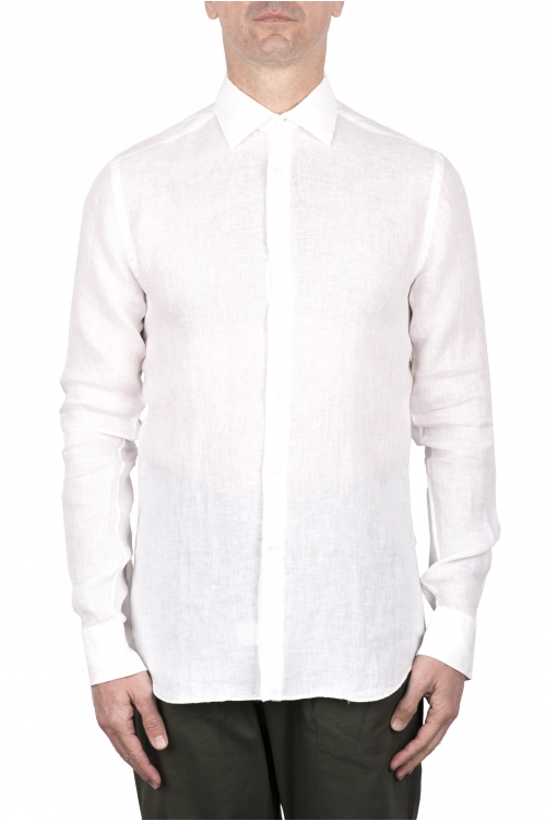 SBU 03353_2021SS Classic white linen shirt 01