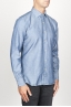 SBU 00925 Clásica camisa azul indigo claro natural de algodón con cuello de punta  02