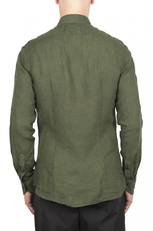 SBU 03358_2021SS Classic green linen shirt 01