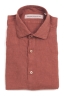 SBU 03362_2021SS Camicia classica in lino rosso mattone 06