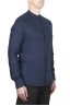 SBU 03364_2021SS Classic mandarin collar blue linen shirt 02