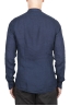 SBU 03364_2021SS Camicia classica con collo coreano in lino blu 05