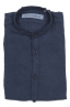 SBU 03364_2021SS Camicia classica con collo coreano in lino blu 06