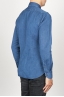 SBU 00926 Clásica camisa azul indigo oscuro natural de algodón con cuello de punta  03