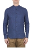 SBU 03366_2021SS Classic mandarin collar blue linen shirt 01