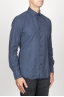 SBU 00930 Clásica camisa azul de franela de algodón con cuello de punta  02