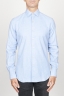 SBU 00931 Clásica camisa azul claro de franela de algodón con cuello de punta  01