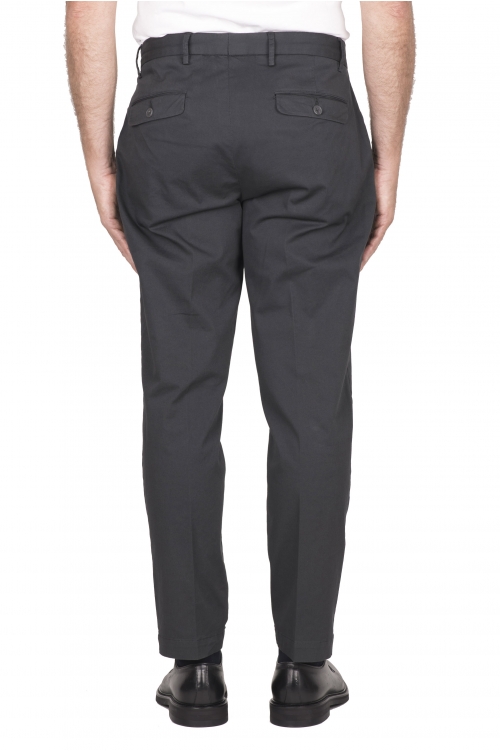SBU 03426_2021AW Pantaloni classico in cotone elasticizzato con pinces grigio 01