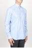 SBU 00931 Clásica camisa azul claro de franela de algodón con cuello de punta  02